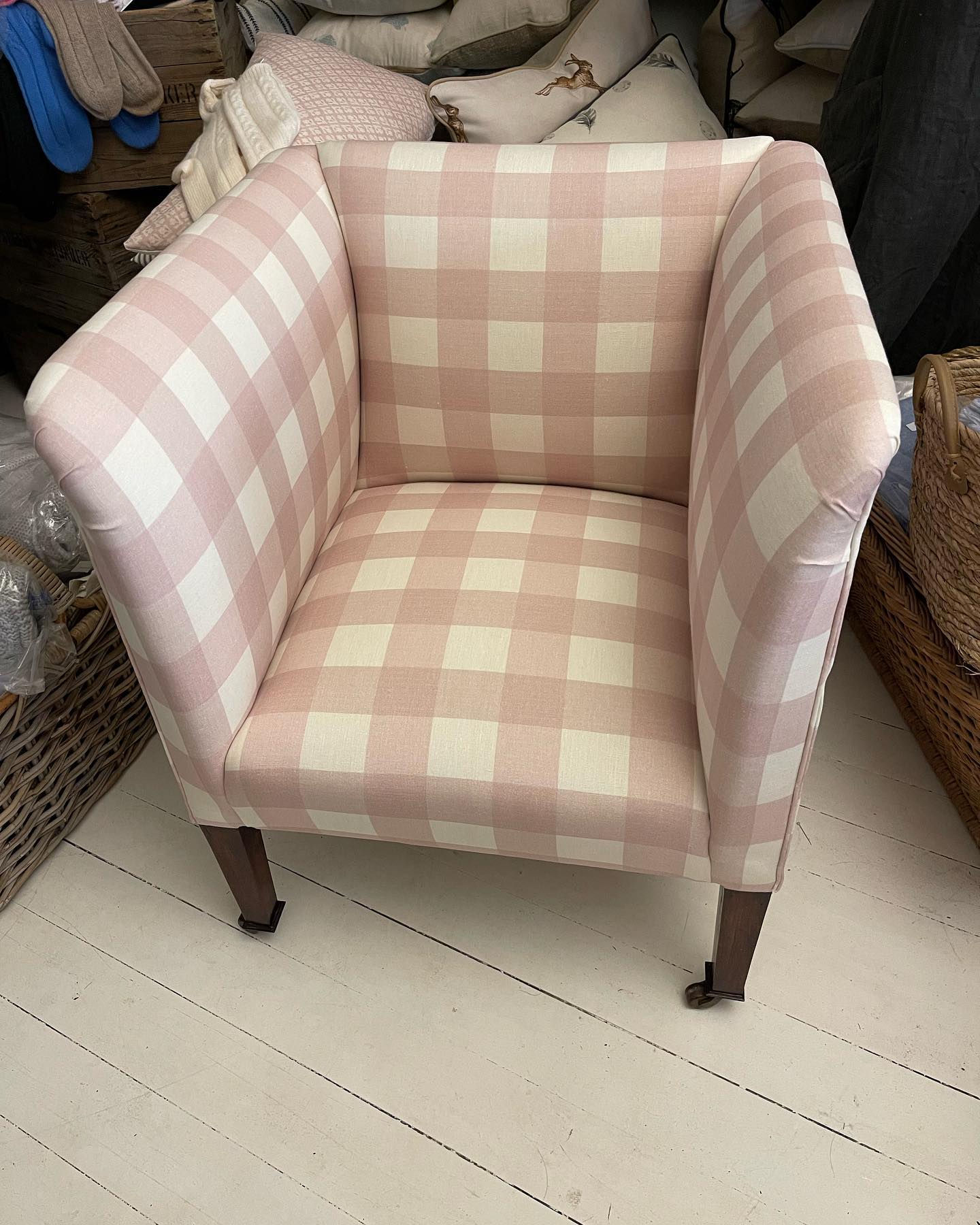 Brocante Gramon - Pink Gingham Armchair