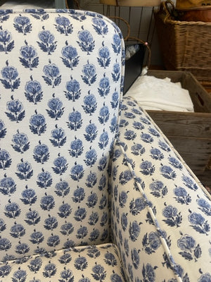 Brocante Gramon - Pretty Repeating Blue Floral Armchairs