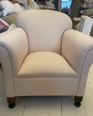 Brocante Gramon - Pink Ticking Stripe Armchair