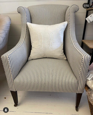 Brocante Gramon - English Linen Ticking Armchair