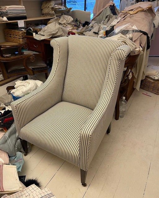Brocante Gramon - English Linen Ticking Armchair