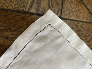 Brocante Gramon - Vintage White Linen Tablecloth #SB