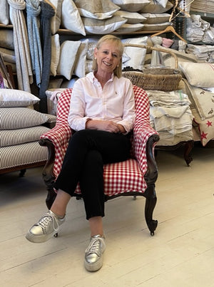 Brocante Gramon - Red Check Victorian Armchair