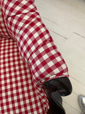 Brocante Gramon - Red Check Victorian Armchair