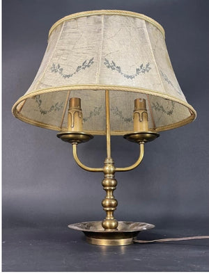 Brocante Gramon - Antique French brass two light Briolette lamp