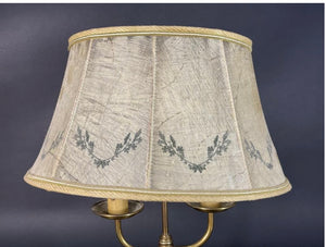 Brocante Gramon - Antique French brass two light Briolette lamp