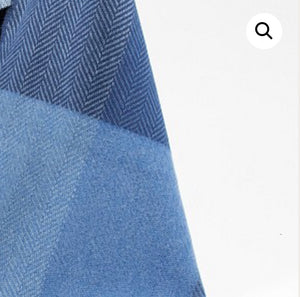 Brocante Gramon - Merino Cashmere Throw - Mix Blue Large Check