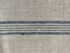 Brocante Gramon - Antique Hungarian Grain Sack Linen Table Runner - monogrammed 'IP'