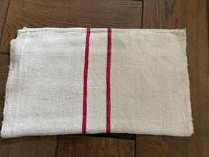 Brocante Gramon - Antique Linen Table Runner - Red Ticking