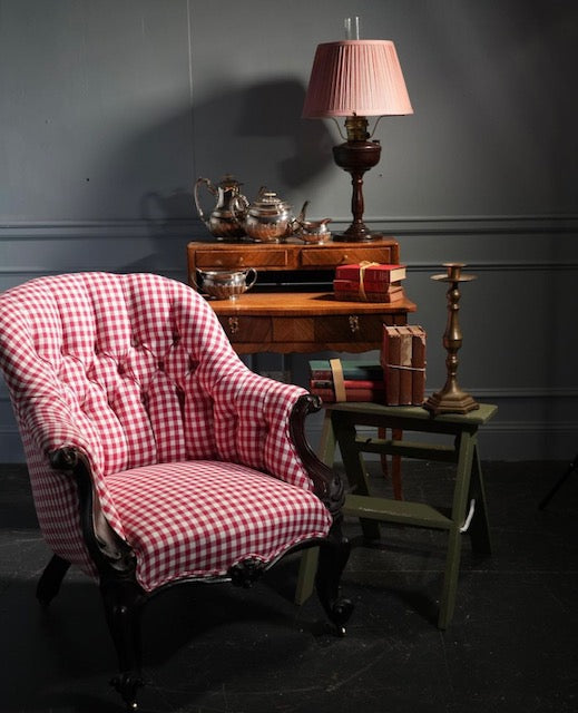 Brocante Gramon - Red Check Victorian Armchair