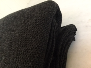Brocante Gramon - Waffle Stitch 4-Ply Cashmere Blanket Throw - Charcoal