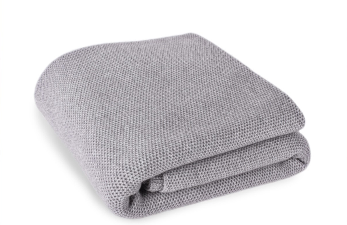 Brocante Gramon - Waffle Stitch 4-Ply Cashmere Blanket Throw - Potash