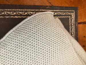 Brocante Gramon - Waffle Stitch 4-Ply Cashmere Blanket Throw - Duck Egg