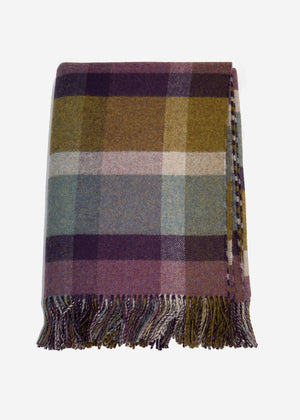 Brocante Gramon - Lambswool Double Face Check Throw | Hessian