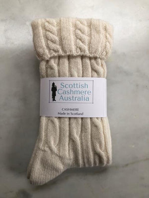 Brocante Gramon - SCA Cashmere 3 Ply Cable Knit Socks