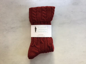 Brocante Gramon - SCA Cashmere 3 Ply Cable Knit Socks