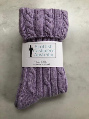 Brocante Gramon - SCA Cashmere 3 Ply Cable Knit Socks