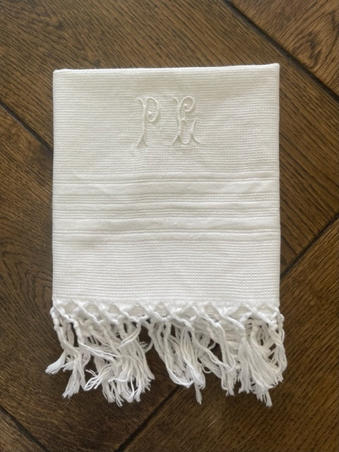Brocante Gramon - Vintage French Cotton Waffle hand towels - monogrammed