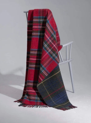 Brocante Gramon - Lambswool Double Face Check Throw | Hunting Stewart