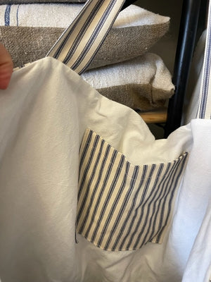 Brocante Gramon - Ticking Striped Tote Bags - Antique French Linen