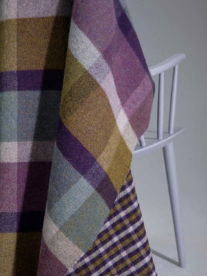 Brocante Gramon - Lambswool Double Face Check Throw | Hessian