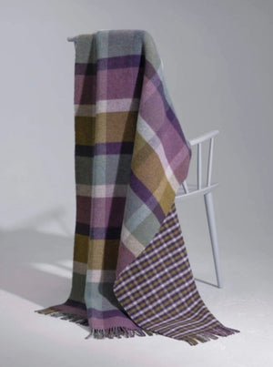 Brocante Gramon - Lambswool Double Face Check Throw | Hessian