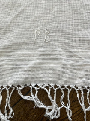 Brocante Gramon - Vintage French Cotton Waffle hand towels - monogrammed