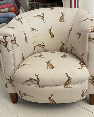 Brocante Gramon - Fudge Hares English Linen Tub Chair Armchair
