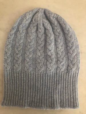 Brocante Gramon - SCA 3-ply Beanies | Powder Blue Cable Knit