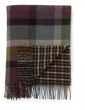 Brocante Gramon - Lambswool Double Face Check Throw | Hessian