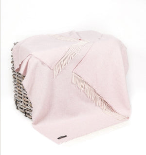Brocante Gramon - Merino Cashmere Throw - Pink Herringbone