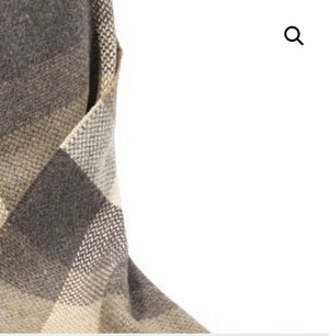 Brocante Gramon - Merino Cashmere Throw - Cream + Beige Pleat Large Check