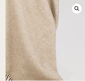 Brocante Gramon - Merino Cashmere Throw - Beige Herringbone