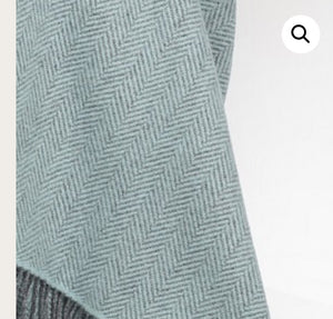 Brocante Gramon - Merino Cashmere Throw - Duck Egg Herringbone