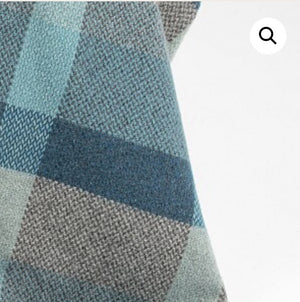 Brocante Gramon - Merino Cashmere Throw - Green, Duck Egg, Aqua + Teal Check