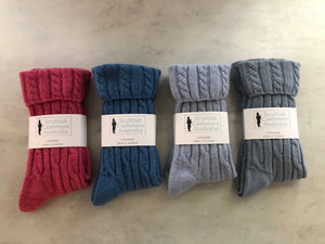 Brocante Gramon - SCA Cashmere 3 Ply Cable Knit Socks