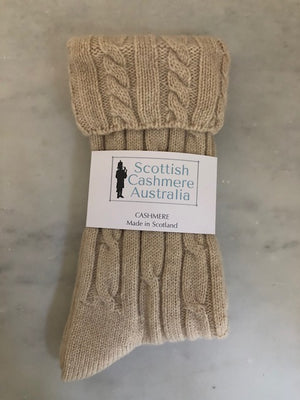 Brocante Gramon - SCA Cashmere 3 Ply Cable Knit Socks