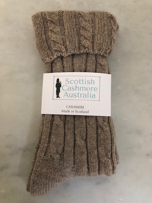 Brocante Gramon - SCA Cashmere 3 Ply Cable Knit Socks
